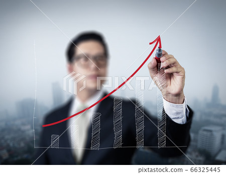 Businessman hand drawing graph of growth, new Businessman hand drawing graph of growth, new 66325445
