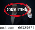 Businessman hand writing "Consulting" with red 66325674