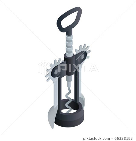 Wheel corkscrew icon, isometric style 66328192