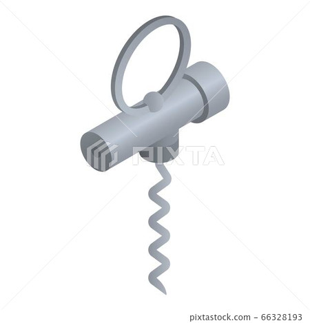 Metal corkscrew icon, isometric style 66328193