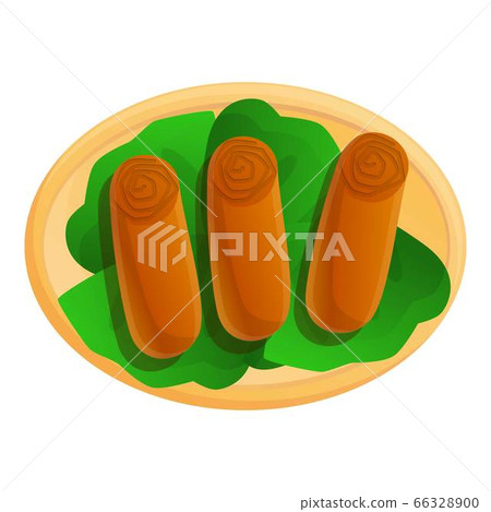 Meat thai food icon, cartoon style 66328900