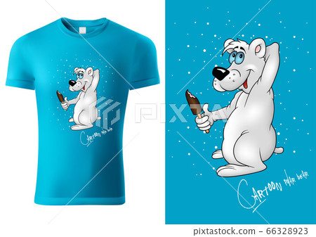 T-shirt Design with Cartoon Polar Bear T-shirt Design with Cartoon Polar Bear 66328923