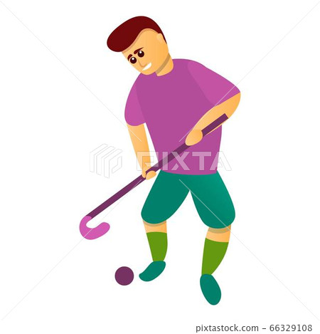 Start match field hockey icon, cartoon style Start match field hockey icon, cartoon style 66329108