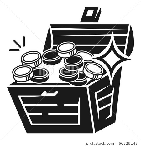Gold dower chest icon, simple style Gold dower chest icon, simple style 66329145