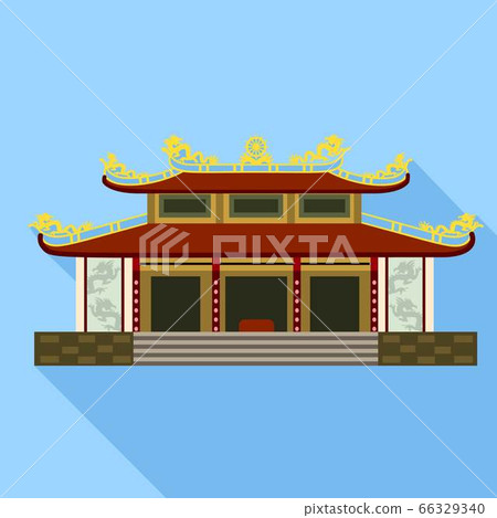 Vietnam temple icon, flat style 66329340