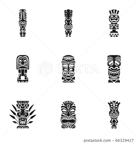 Aloha idol icon set, simple style 66329427