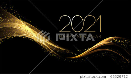 2021 New Year Abstract shiny color gold wave design element 2021 New Year Abstract shiny color gold wave design element 66329712