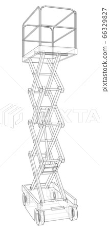 Scissor lift concept outline. Vector Scissor lift concept outline. Vector 66329827