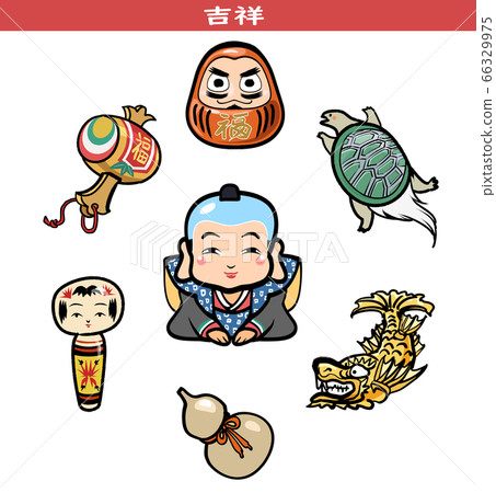 Japanese style auspicious painting set 66329975