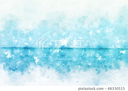 Abstract colorful mountain peak and sea water on watercolor illustration painting background. Abstract colorful mountain peak and sea water on watercolor illustration painting background. 66330515