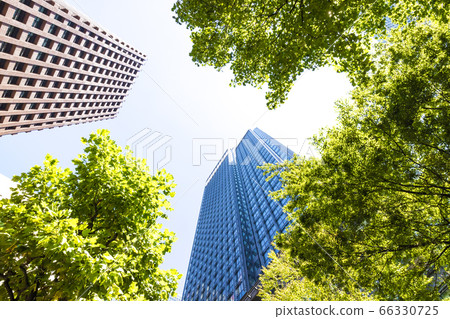 看摩天大樓的辦公室鎮的風景 看摩天大樓的辦公室鎮的風景 66330725