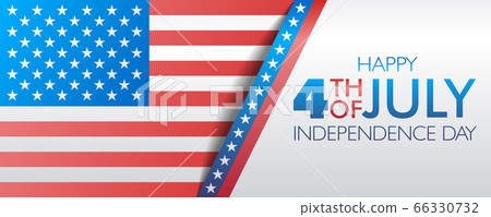 Fourth of July Independence day banner or website header vector template with US flag Fourth of July Independence day banner or website header vector template with US flag 66330732