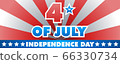4th of July Independence day website header or banner vector template with stars and stripes 66330734