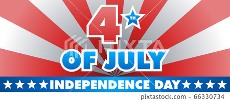 4th of July Independence day website header or banner vector template with stars and stripes 66330734