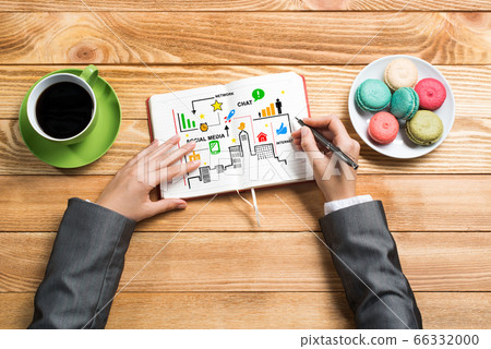 Businesswoman making business notes 66332000