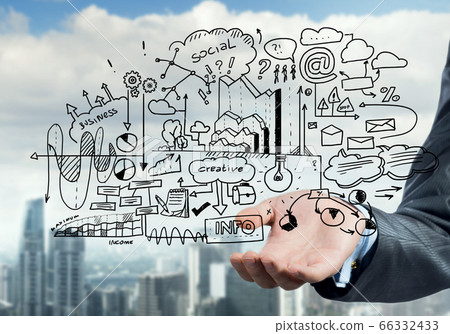 Man sketching business ideas 66332433