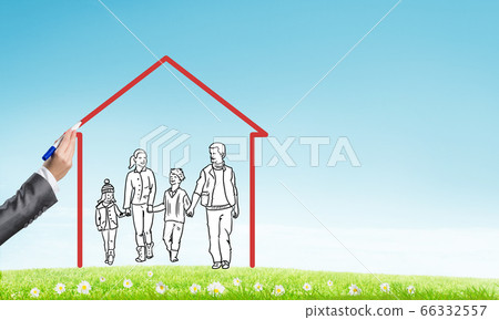 Happy family in house Happy family in house 66332557
