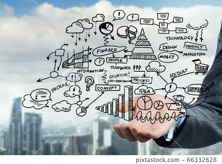 Man sketching business ideas 66332628