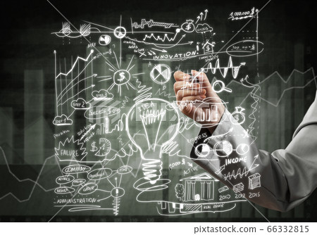 Woman sketching business ideas Woman sketching business ideas 66332815