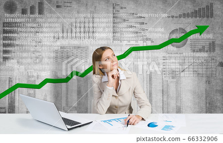 Preparing her financial report Preparing her financial report 66332906
