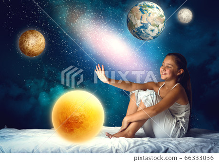 Girl dreaming before sleep 66333036