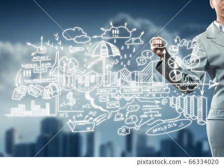 Woman sketching business ideas Woman sketching business ideas 66334020