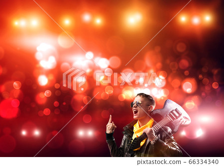 Rock star on stage 66334340