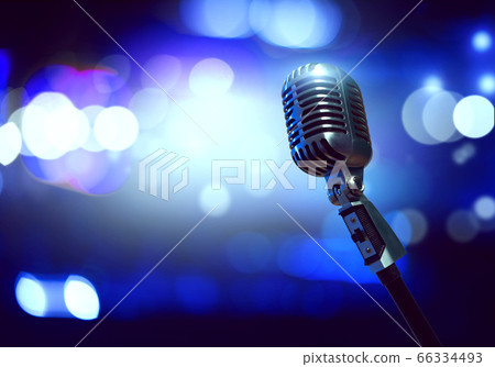Microphone on stage 66334493