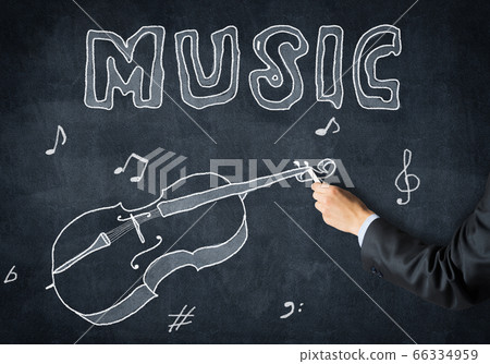 Businessman hand with chalk draws Businessman hand with chalk draws 66334959