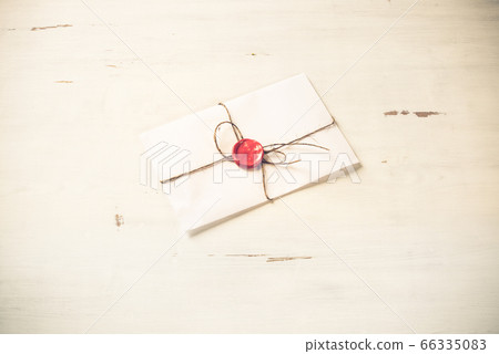 Letter with seal on table Letter with seal on table 66335083
