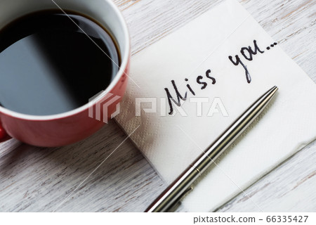 Romantic message written on napkin 66335427