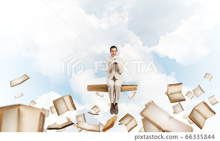 High school female student in business suit High school female student in business suit 66335844