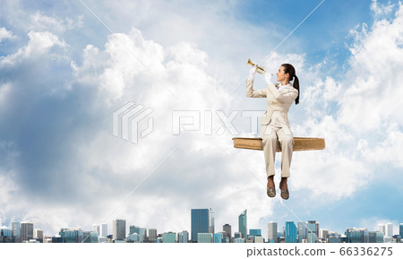 High school female student in business suit High school female student in business suit 66336275