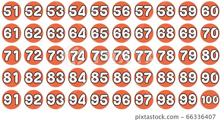 White numbers Carrot color 51-100 - Stock Illustration [66336407] - PIXTA