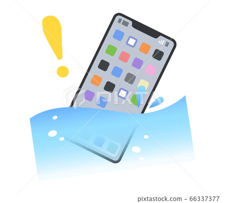 Illustration of a submerged smartphone (smartphone) Illustration of a submerged smartphone (smartphone) 66337377
