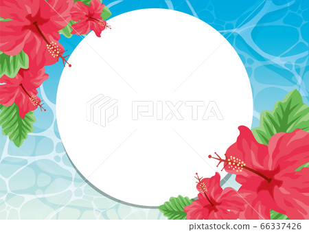 Water surface hibiscus text space material 66337426