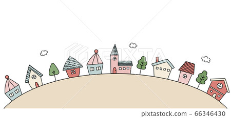 手繪城市景觀插圖/房屋/背景一套 手繪城市景觀插圖/房屋/背景一套 66346430