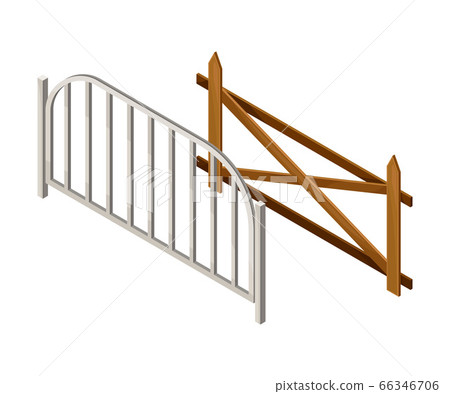 Fence or Hedge as Agricultural and Farming Construction for Separation Vector Isometric Illustration Fence or Hedge as Agricultural and Farming Construction for Separation Vector Isometric Illustration 66346706
