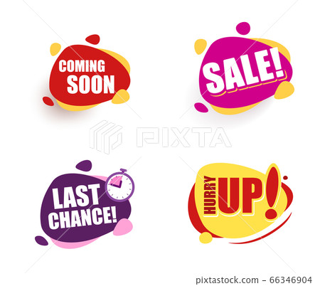 Set Speech bubble announcement. coming soon Sale last chance hurry up Set Speech bubble announcement. coming soon Sale last chance hurry up 66346904