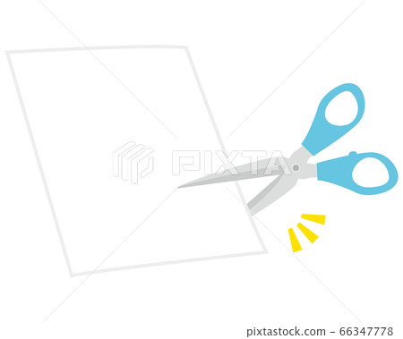 Illustration of cutting paper with scissors Illustration of cutting paper with scissors 66347778