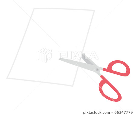 Illustration of cutting paper with scissors Illustration of cutting paper with scissors 66347779
