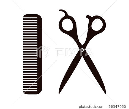 Hairdresser scissors and comb illustration 66347960