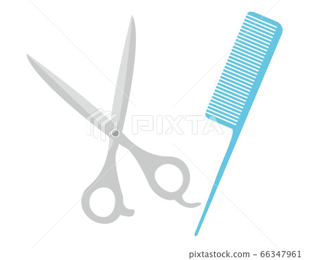 Hairdresser scissors and comb illustration 66347961