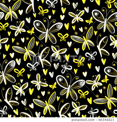 Vivid neon seamless pattern with hand drawn... - Stock Illustration ...
