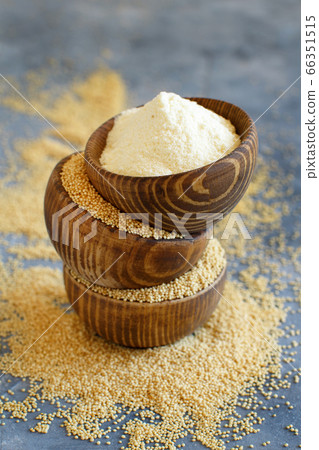 Bowls of raw Amaranth flour and seeds Bowls of raw Amaranth flour and seeds 66351515
