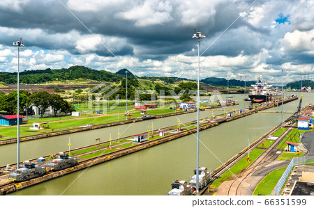 Miraflores Locks on the Panama Canal Miraflores Locks on the Panama Canal 66351599