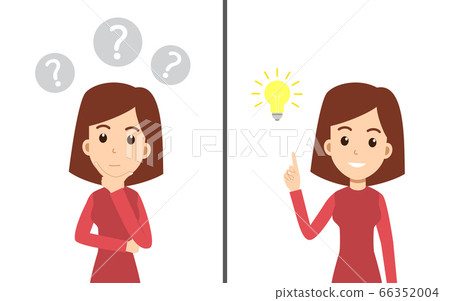 Vector illustration of a Woman thinking  66352004