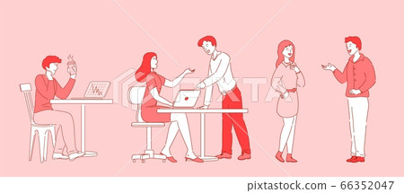 Coffee time, business communication, office work Coffee time, business communication, office work 66352047