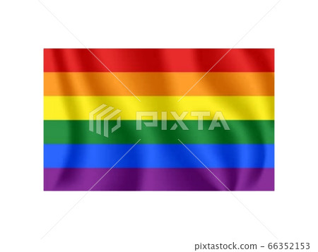 LGBT rainbow flag background. Waving pride sign backdrop. Bisexual gay lesbian transsexual symbol. Love orientation lifestyle illustration 66352153