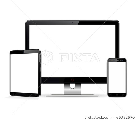 Desktop computer, tablet, phone blank mock up Desktop computer, tablet, phone blank mock up 66352670